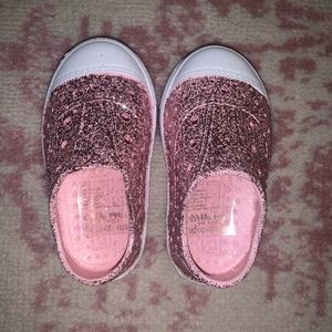 Little me glitter pink toddler shoes size 5; perfect condition, never worn.